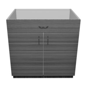 B33 – 33″W x 24″D x 34.5″H Black Stripe Acrylic Glossy Horizontal, Base Cabinet, 2 Doors, 1 Drawer, Plain Modern Frameless