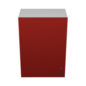 W2130 – 21"W x 12"D x 30"H Red Acrylic Glossy, Wall Cabinet, 1 Door, Plain Modern Frameless